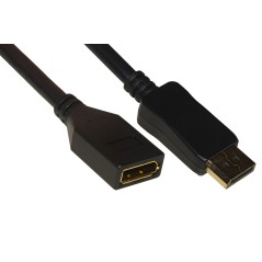 CAVO PROLUNGA DISPLAYPORT MASCHIO/FEMMINA CONTATTI DORATI 4K60HZ 21,6GBS MT 1,80