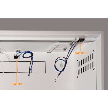 BOX A MURO PER DVR, 2 CHIAVI, 2 SWITCH PER ALLARMI BIANCO, CM 43X13X50