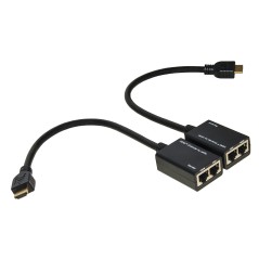 ESTENSORE HDMI® TRAMITE 2 CAVI DI RETE CAT 6 FINO A 30 METRI FULL HD