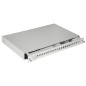 CASSETTO FIBRA OTTICA 24 PORTE PER ADATTATORI LC DUPLEX E SC SIMPLEX 1 UNITA' PER INSTALLAZIONE 19" GRIGIO CON BINARI TELESCOPIC