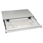 CASSETTO FIBRA OTTICA 24 PORTE PER ADATTATORI LC DUPLEX E SC SIMPLEX 1 UNITA' PER INSTALLAZIONE 19" GRIGIO CON BINARI TELESCOPIC