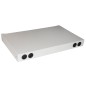 CASSETTO FIBRA OTTICA 24 PORTE PER ADATTATORI LC DUPLEX E SC SIMPLEX 1 UNITA' PER INSTALLAZIONE 19" GRIGIO CON BINARI TELESCOPIC