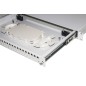 CASSETTO FIBRA OTTICA 24 PORTE PER ADATTATORI SC DUPLEX 1 UNITA' PER INSTALLAZIONE 19" GRIGIO CON BINARI TELESCOPICI