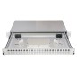 CASSETTO FIBRA OTTICA 24 PORTE PER ADATTATORI SC DUPLEX 1 UNITA' PER INSTALLAZIONE 19" GRIGIO CON BINARI TELESCOPICI