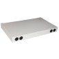 CASSETTO FIBRA OTTICA 24 PORTE PER ADATTATORI SC DUPLEX 1 UNITA' PER INSTALLAZIONE 19" GRIGIO CON BINARI TELESCOPICI