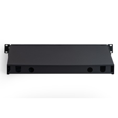 CASSETTO FIBRA OTTICA 24 PORTE PER ADATTATORI SC DUPLEX 1 UNITA' PER INSTALLAZIONE 19" NERO (VUOTO)