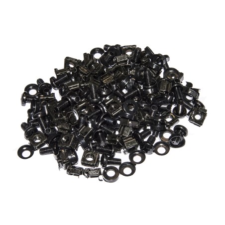 KIT 50 VITI, DADI E RONDELLE PER INSTALLAZIONI SU ARMADI RACK 19" COLORE NERO