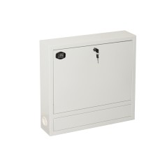 ARMADIO A MURO PER LAPTOP CON CHIUSURA A CHIAVE COLORE GRIGIO CON PISTONI