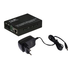 MEDIA CONVERTER RJ45 - FIBRA OTTICA SC 10/100 BASE-T A 100BASE-FX, SINGLEMODE 1310NM