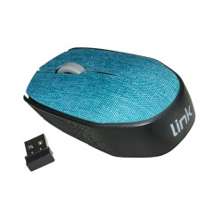 MOUSE WIRELESS IN TESSUTO COLORE AZZURRO CON RICEVITORE USB 1000 DPI