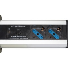 MULTIPRESA WIRELESS DA TAVOLO A SCOMPARSA CON 2 PORTE ITA/SCHUKO, ALLOGGIAMENTO ALLUMINIO CAVO 1,8 MT
