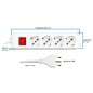 MULTIPRESA 4 PRESE UNIVERSALI ITA/SCHUKO 10/16 A - SPINA 16 A CON INTERRUTTORE