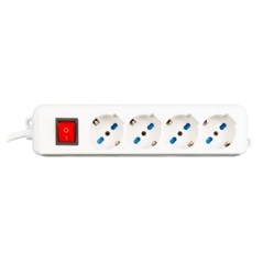 MULTIPRESA 4 PRESE UNIVERSALI ITA/SCHUKO 10/16 A - SPINA 16 A CON INTERRUTTORE