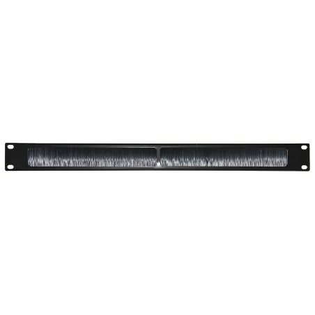 PANNELLO DI PROTEZIONE COLORE NERO 1U CON SPAZZOLA PER ARMADI RACK 19"