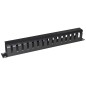 PANNELLO GUIDACAVI PER ARMADI RACK 19" 1U A GABBIA NERO 483X42X70 MM IN METALLO
