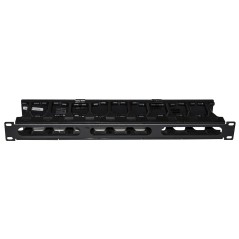 PANNELLO GUIDACAVI PER ARMADI RACK 19" 1U A GABBIA COLORE NERO, ALTA DENSITA' PROFONDITA' 11 CM CON COPERCHIO APRIBILE