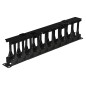 PANNELLO GUIDACAVI PER ARMADI RACK 19" 1U A GABBIA COLORE NERO, ALTA DENSITA' PROFONDITA' 11 CM CON COPERCHIO APRIBILE