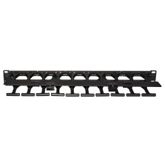 PANNELLO GUIDACAVI PER ARMADI RACK 19" 1U A GABBIA COLORE NERO, ALTA DENSITA' PROFONDITA' 11 CM CON COPERCHIO APRIBILE