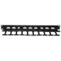 PANNELLO GUIDACAVI PER ARMADI RACK 19" 1U A GABBIA COLORE NERO, ALTA DENSITA' PROFONDITA' 11 CM CON COPERCHIO APRIBILE