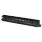 PANNELLO PASSACAVI 1 UNITA' A GABBIA PER RACK 19" CON COPERCHIO SCORREVOLE 25 SLOT COLORE NERO