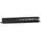 PANNELLO PASSACAVI 1 UNITA' A GABBIA PER RACK 19" CON COPERCHIO SCORREVOLE 25 SLOT COLORE NERO