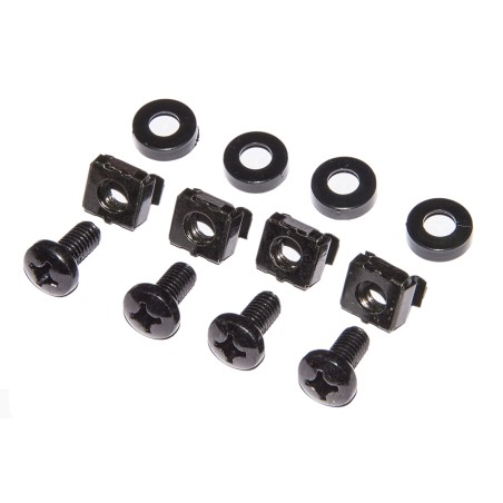 LISTELLO GUIDACAVI FORATO PER ARMADI 19" (1 UNITA') NERO CON 5 GANCI
