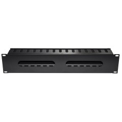 PANNELLO GUIDACAVI PER ARMADI RACK 19" 2U A GABBIA NERO 483X88X70 MM IN METALLO