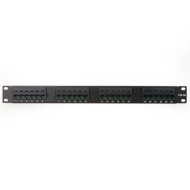 PANNELLO PATCH 24 PORTE 19" UTP CATEGORIA 5E MORSETTIERA TIPO 110 IDC