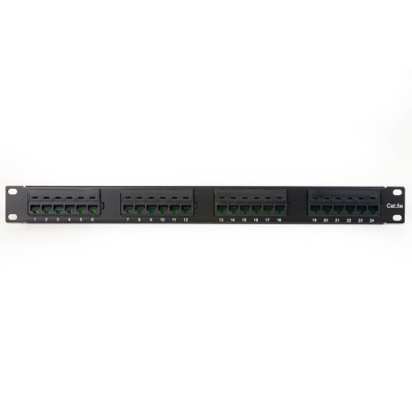 PANNELLO PATCH 24 PORTE 19" UTP CATEGORIA 5E MORSETTIERA TIPO 110 IDC