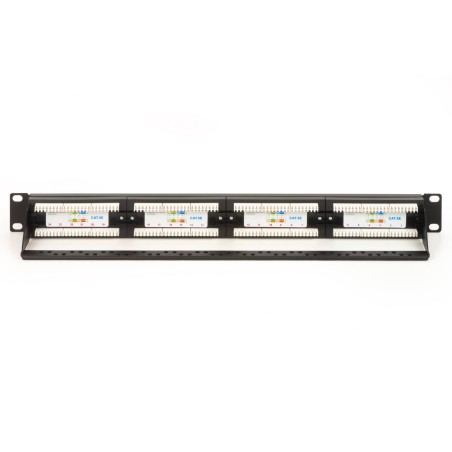 PANNELLO PATCH 19" NON SCHERMATO UTP 24 PORTE 8 POLI RJ45 PER RETI CATEGORIA 5E NERO
