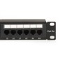 PANNELLO PATCH 19" NON SCHERMATO UTP 24 PORTE 8 POLI RJ45 PER RETI CATEGORIA 5E NERO