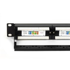 PANNELLO PATCH 19" NON SCHERMATO UTP 24 PORTE 8 POLI RJ45 PER RETI CATEGORIA 5E