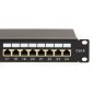 PANNELLO PATCH PER RETI CON 24 PORTE RJ45 CAT 6 SCHERMATO 19" COLORE NERO