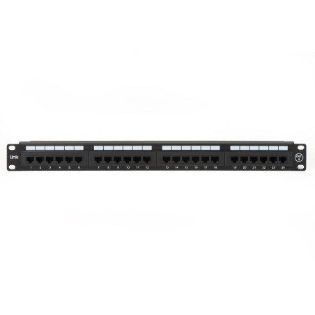 PANNELLO PATCH 19" NON SCHERMATO UTP 24 PORTE 8 POLI RJ45 PER RETI CATEGORIA 6 NERO