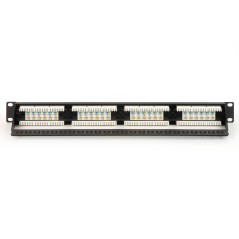 PANNELLO PATCH 19" NON SCHERMATO UTP 24 PORTE 8 POLI RJ45 PER RETI CATEGORIA 6 NERO