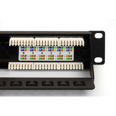 PANNELLO PATCH 19" NON SCHERMATO UTP 24 PORTE 8 POLI RJ45 PER RETI CATEGORIA 6 NERO