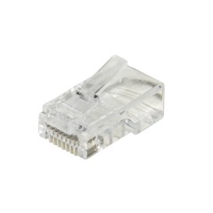 CONFEZIONE 100 CONNETTORI 8 POLI CAT 5E UTP NON SCHERMATO PER CAVO FLESSIBILE RJ45 CON FORI PER AGEVOLARE INSERIMENTO CAVI