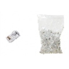 CONFEZIONE 100 CONNETTORI 8 POLI CAT 6 NON SCHERMATI RJ45 CONTATTI DORATI 50 MICRON PER CAVO FLESSIBILE DATI E POE