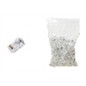 CONFEZIONE 100 CONNETTORI 8 POLI CAT 6 NON SCHERMATI RJ45 CONTATTI DORATI 50 MICRON PER CAVO FLESSIBILE DATI E POE