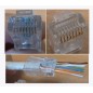 CONFEZIONE 100 CONNETTORI 8 POLI CAT 6 UTP NON SCHERMATO RJ45 CON FORI PER AGEVOLARE INSERIMENTO CAVI PER CAVO FLESSIBILE