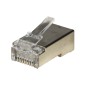 CONFEZIONE 100 CONNETTORI 8 POLI CAT 6 SCHERMATO RJ45 PER CAVO SOLIDO