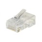 CONFEZIONE 100 CONNETTORI 8 POLI CAT 6 UTP NON SCHERMATO RJ45 PER CAVO SOLIDO