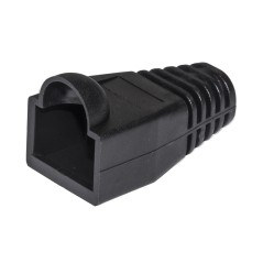 CONFEZIONE 100 COPRICONNETTORI 6MM PER PLUG RJ45 8 POLI CAVO CAT 5E- 6 NERI