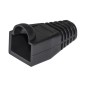 CONFEZIONE 100 COPRICONNETTORI 6MM PER PLUG RJ45 8 POLI CAVO CAT 5E- 6 NERI