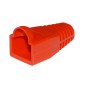 CONFEZIONE 100 COPRICONNETTORI 6MM PER PLUG RJ45 8 POLI CAVO CAT 5E- 6 ROSSI