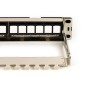 PANNELLO PATCH VUOTO IN METALLO CON FRAME REMOVIBILI CON BARRA SUPPORTO POSTERIORE PER CONNETTORI SCHERMATI CON PRESA A TERRA