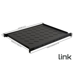 RIPIANO ALLUNGABILE DA 560 A1023 MM PER ARMADI RACK 19" FINO A 1000 MM COLORE NERO