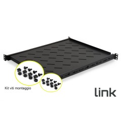 RIPIANO ALLUNGABILE DA 560 A1023 MM PER ARMADI RACK 19" FINO A 1000 MM COLORE NERO