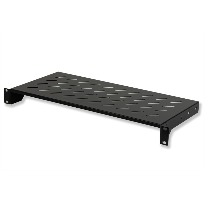 RIPIANO PER ARMADIO 19" 1 UNITA' PROFONDITA' 200 MM. (UNIVERSALE) 2 ATTACCHI (FRONTALI) COLORE NERO RIPIANO PER ARMADIO 19" 1 UNITA' PROFONDITA' 200 MM. (UNIVERSALE) 2 ATTACCHI (FRONTALI) COLORE NERO