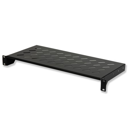 RIPIANO PER ARMADIO 19" 1 UNITA' PROFONDITA' 200 MM. (UNIVERSALE) 2 ATTACCHI (FRONTALI) COLORE NERO